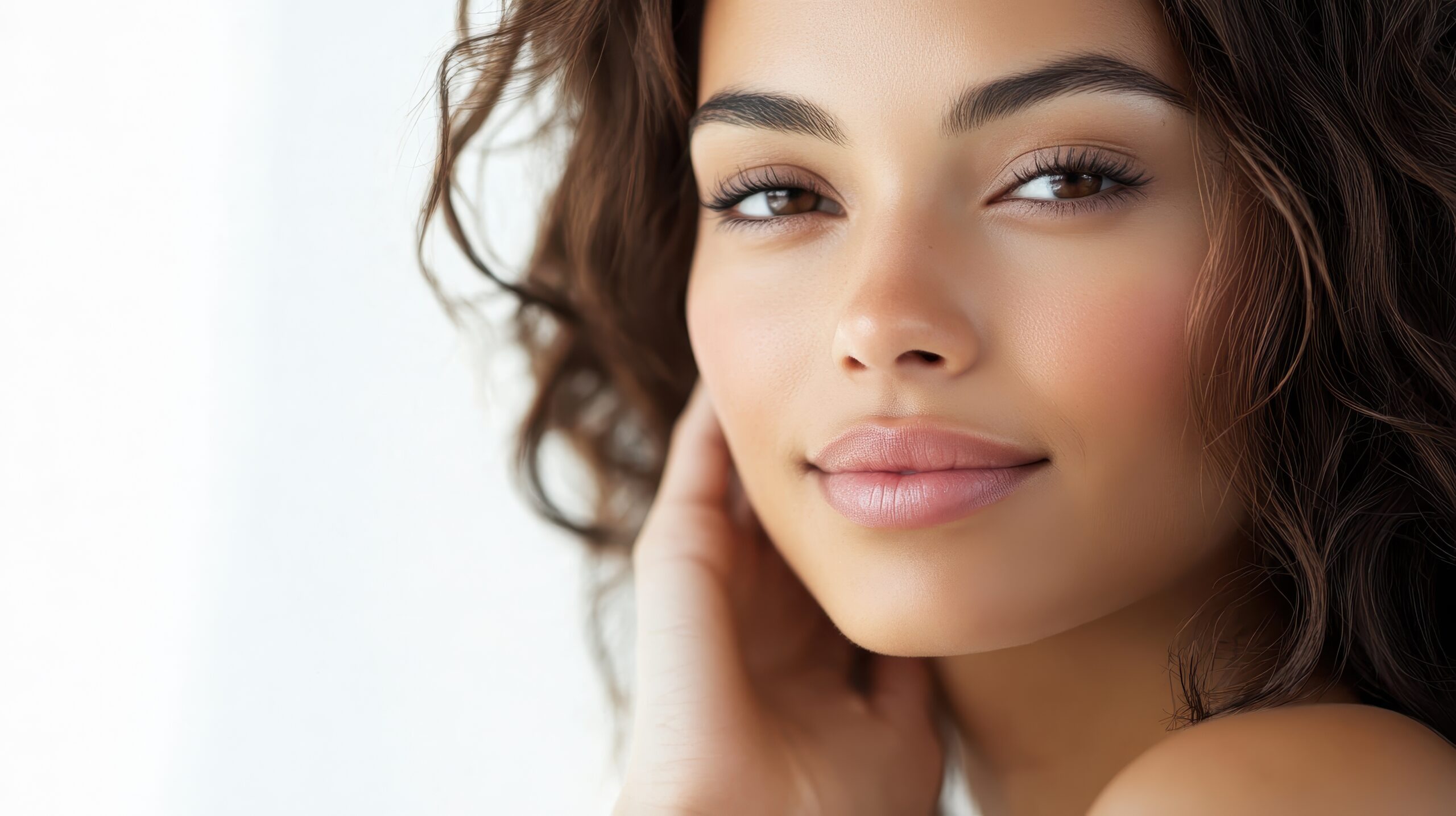 Women treating in her face